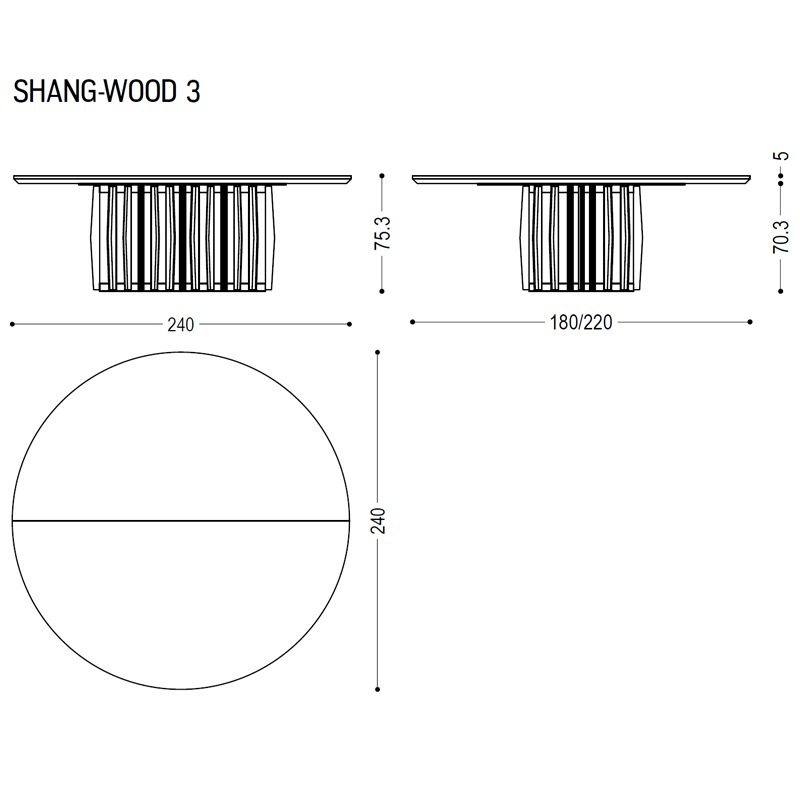 Riva SHANG WOOD Tisch ⌀ 240 cm