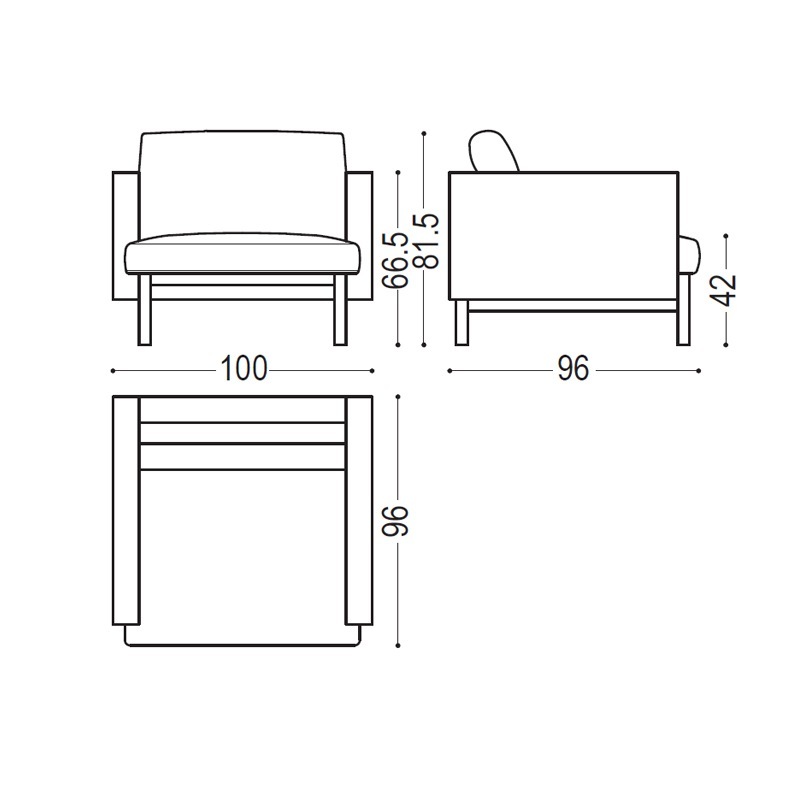 Riva MAOLI 100cm 1 Sitzer Sofa